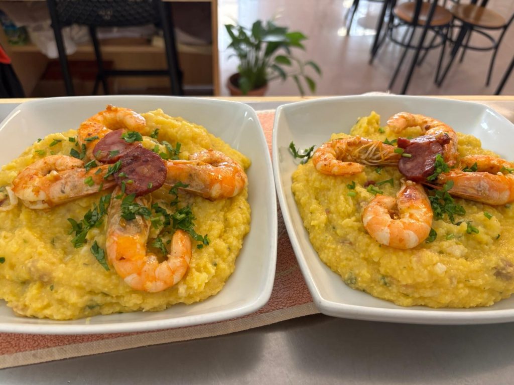 Xerem com camarão e chouriço